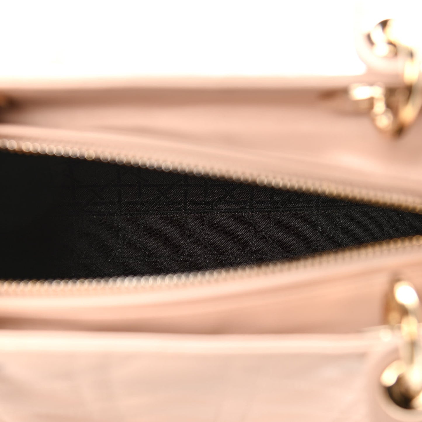 Lambskin Cannage Medium Lady Dior Rose Poudre