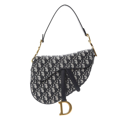 Christian Dior Oblique Saddle Bag Blue 1 of 8