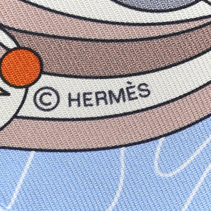 Hermes Silk Odyssey Twilly Beige Bleu Ciel Jaune Vif Beige Bleu Ciel Jaune Vif 3 of 3
