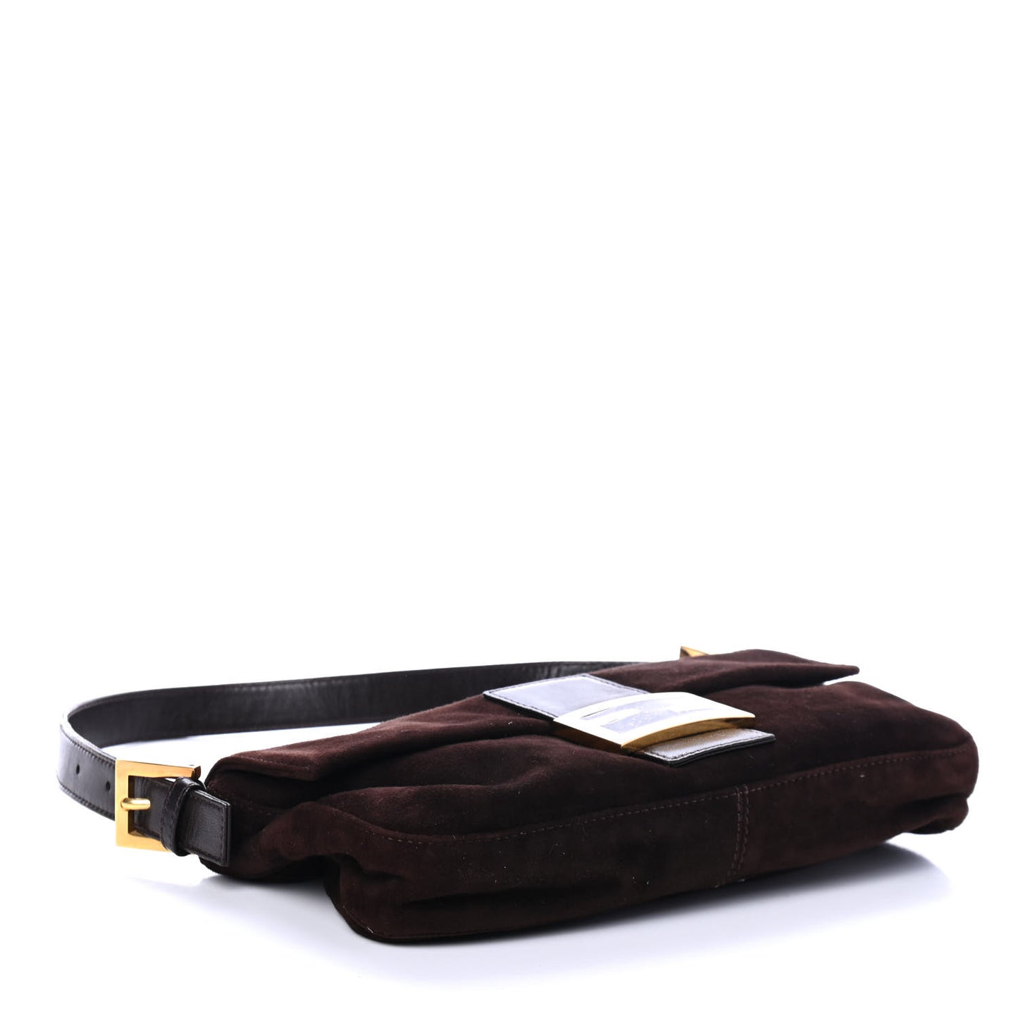 Suede Baguette Dark Brown