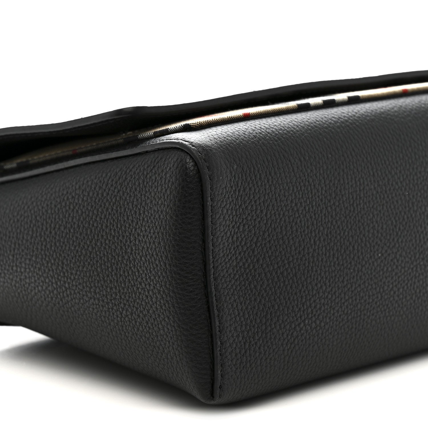 Burberry Coated Canvas Calfskin Vintage Check Medium Note Crossbody Bag Black 9 of 10