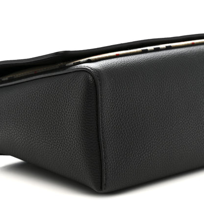 Burberry Coated Canvas Calfskin Vintage Check Medium Note Crossbody Bag Black 9 of 10