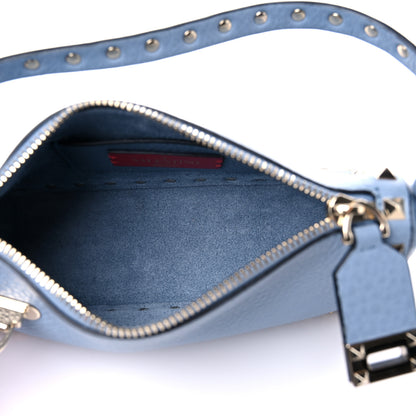 Valentino Garavani Pebbled Calfskin Small Rockstud Flip Lock Shoulder Bag Niagara 4 of 7