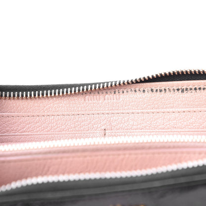 Miu Miu Goatskin Madras Zip Around Wallet Black 7 of 13