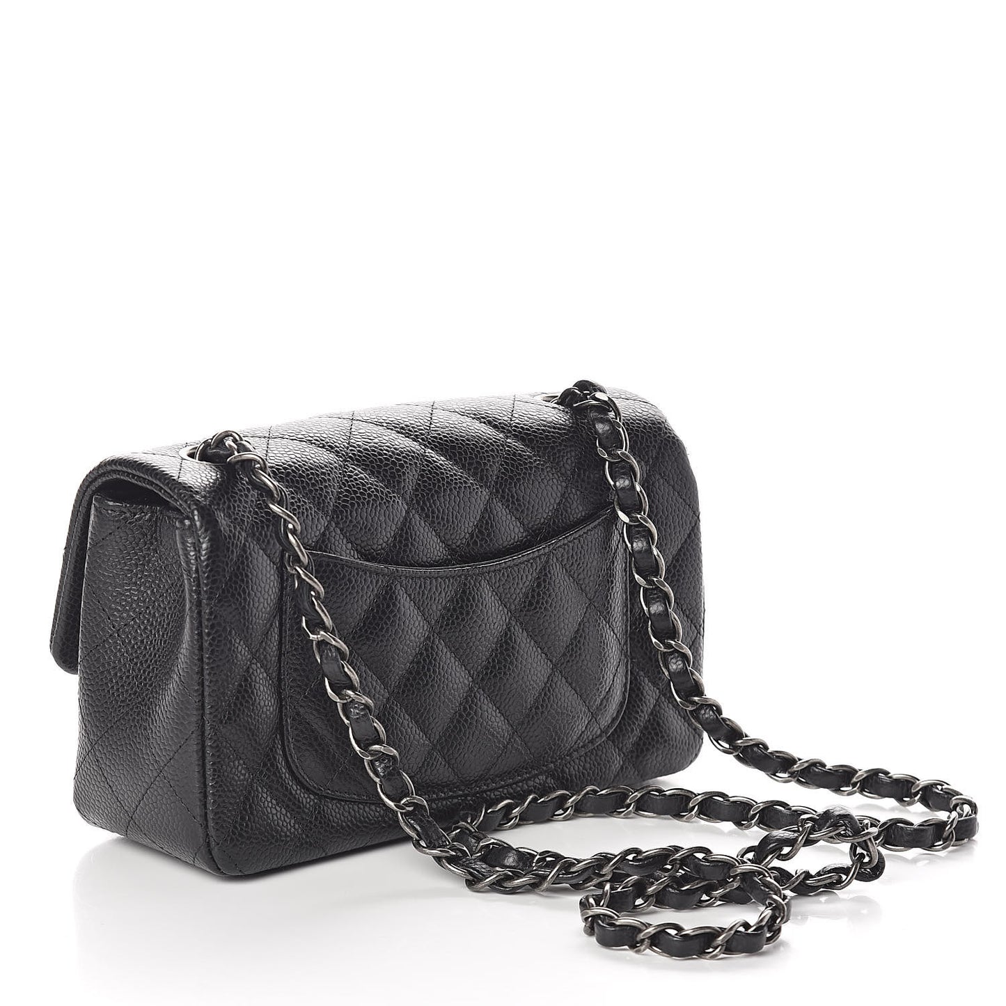 Caviar Quilted Mini Rectangular Flap Black