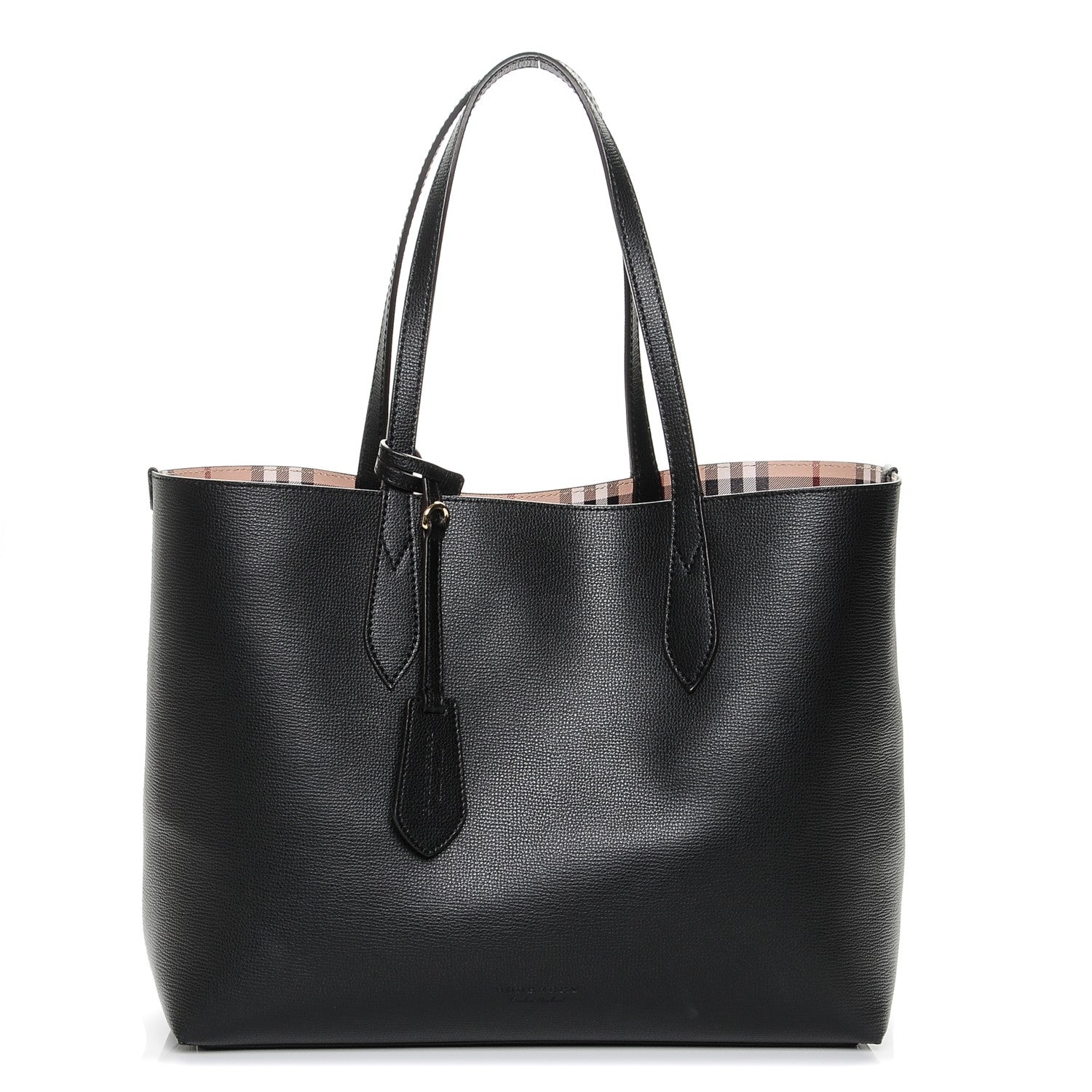 Burberry Haymarket Check Medium Reversible Tote Black 6 of 8