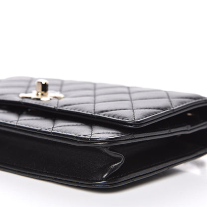 Chanel Lambskin Quilted Trendy CC Wallet On Chain WOC Black 10 of 13