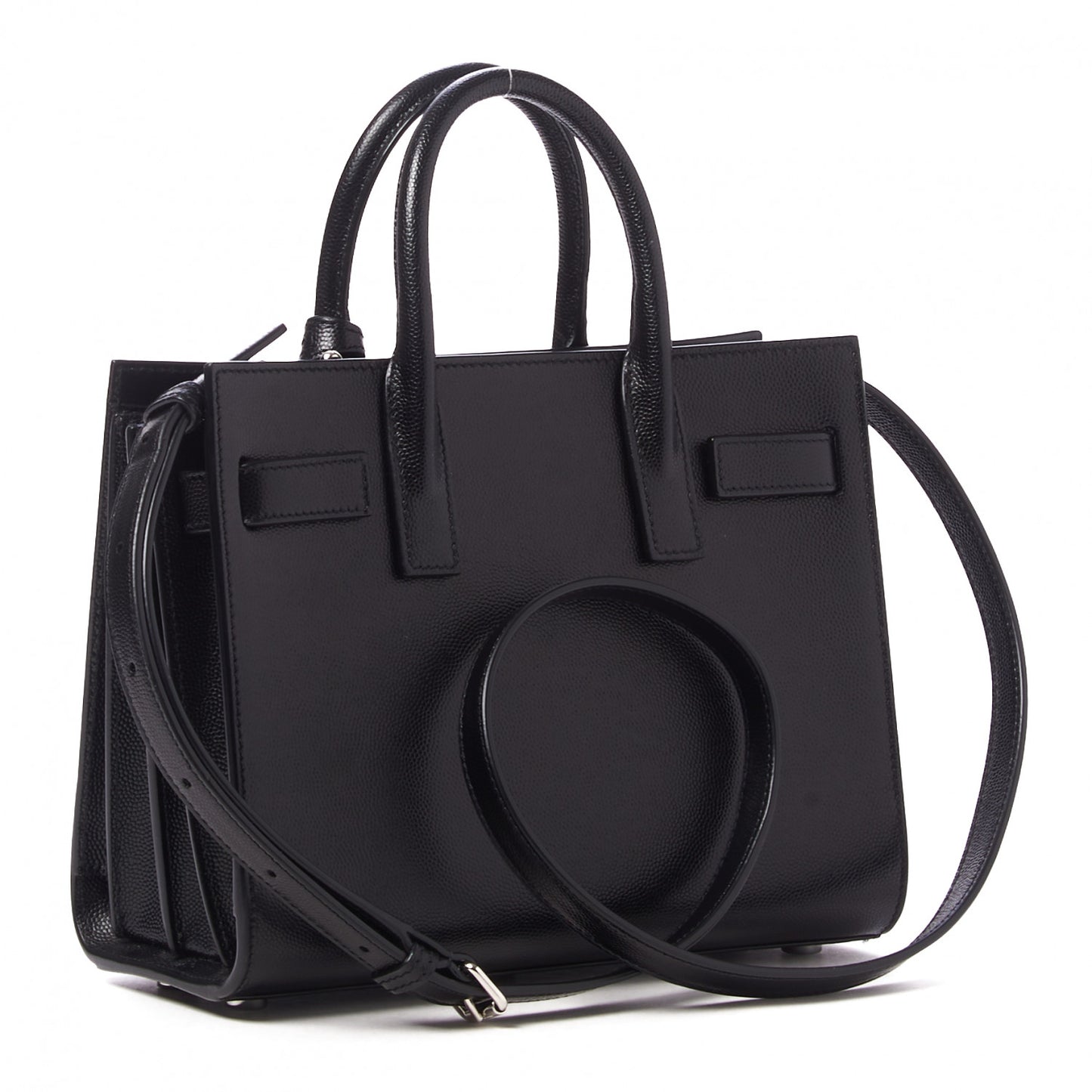 Grained Calfskin Nano Sac De Jour Black