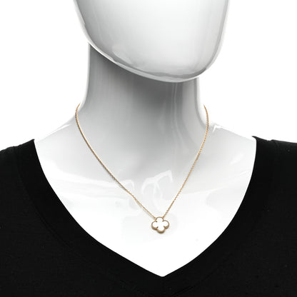 Van Cleef & Arpels 18K Yellow Gold Mother of Pearl Vintage Alhambra Pendant Necklace 2 of 6