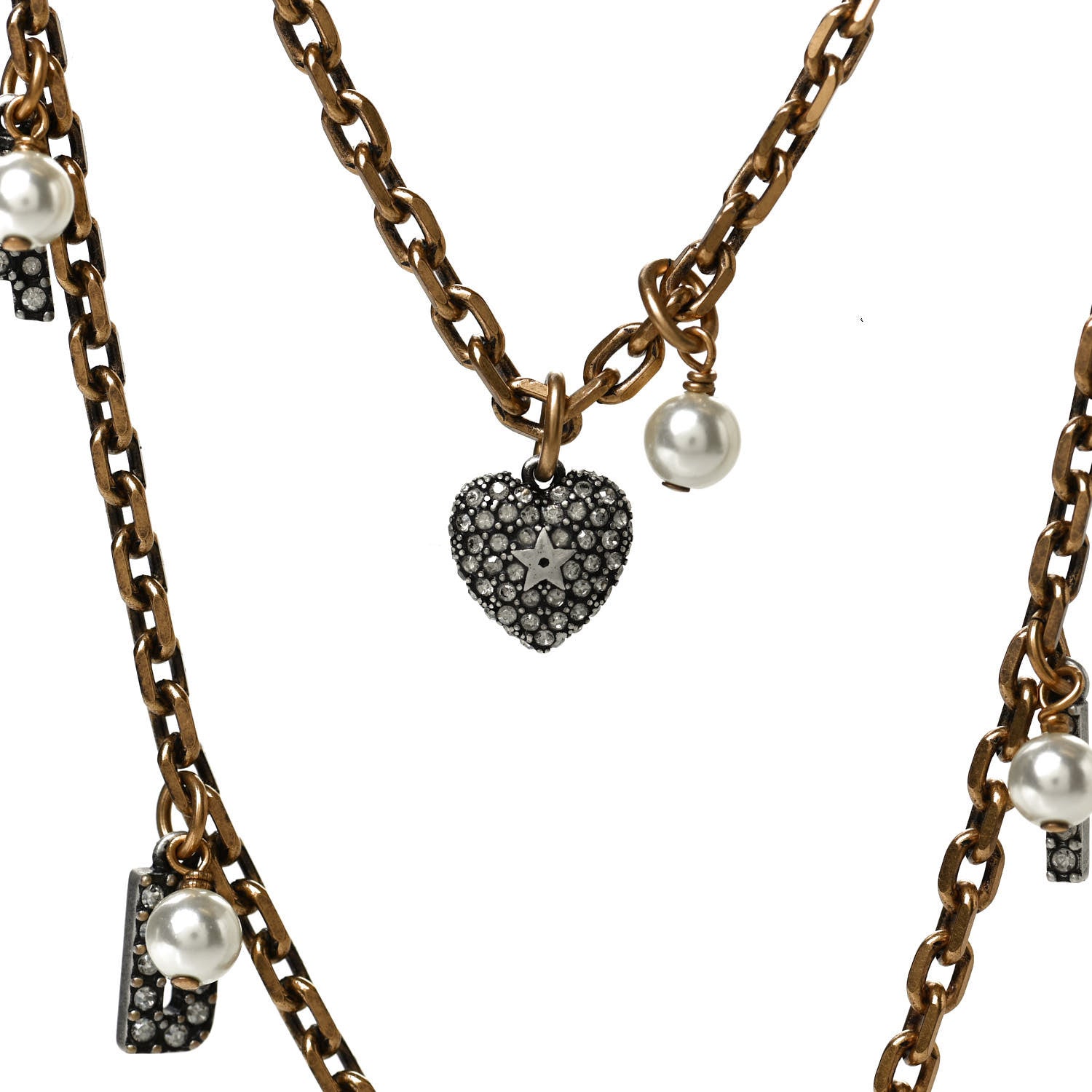 Christian Dior Metal Star J'adior Multi Strand Necklace Aged Gold 3 of 4