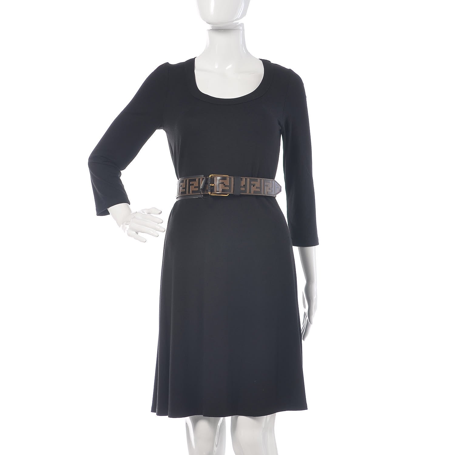 Fendi Vitello Century Bi-Color FF 1974 Embossed Belt Maya Black 2 of 8