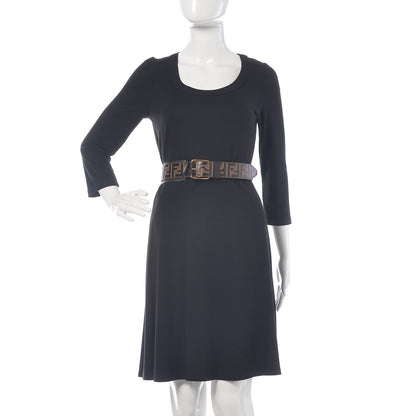 Fendi Vitello Century Bi-Color FF 1974 Embossed Belt Maya Black 2 of 8