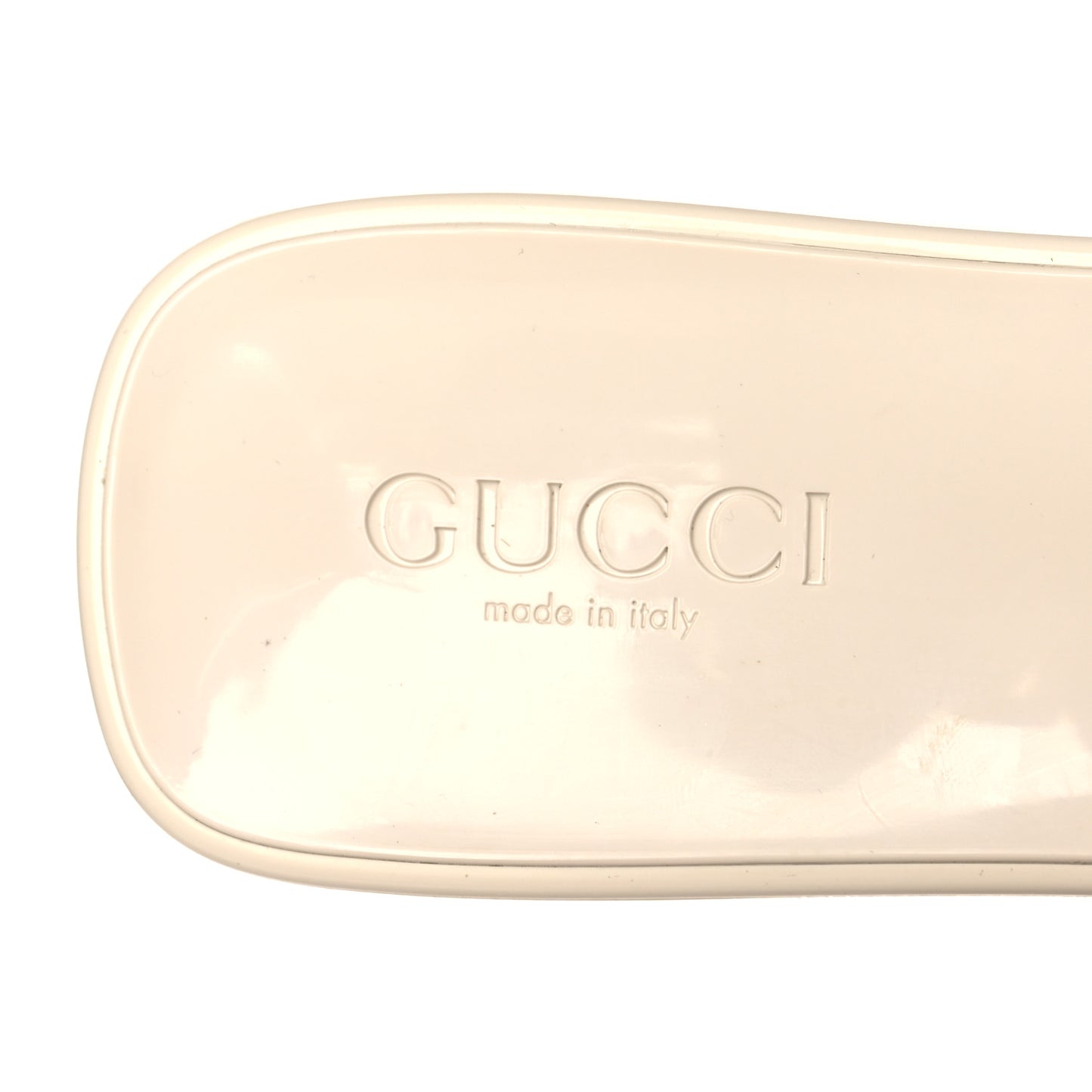 Rubber Gucci Logo Womens Platform 20/60mm Slide Sandals 40 Mystic White