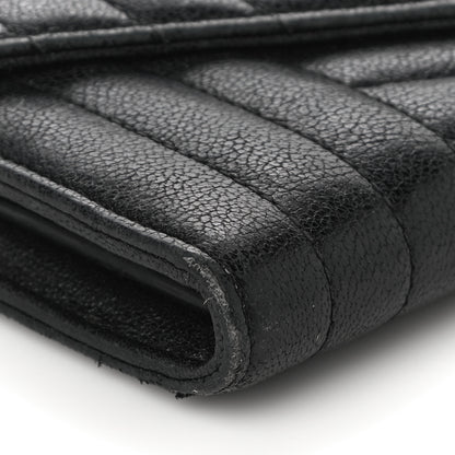 Saint Laurent Lambskin Mixed Matelasse Quilted Large Monogram Envelope Wallet Black 8 of 16