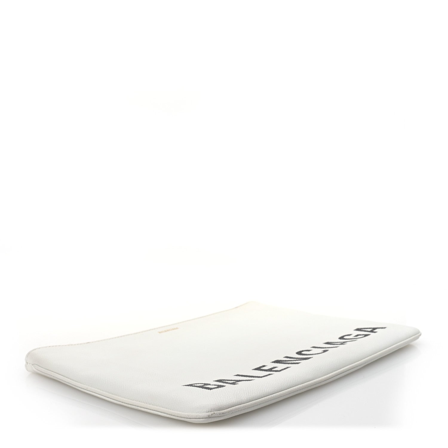 Balenciaga Calfskin Logo Large Zip Pouch White 4 of 13