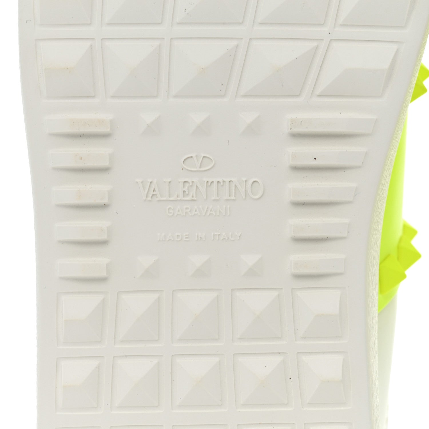 Valentino Garavani Calfskin Womens Rockstud Untitled Open Sneakers 39 Neon Yellow 8 of 8