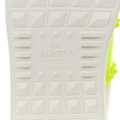 Valentino Garavani Calfskin Womens Rockstud Untitled Open Sneakers 39 Neon Yellow 8 of 8