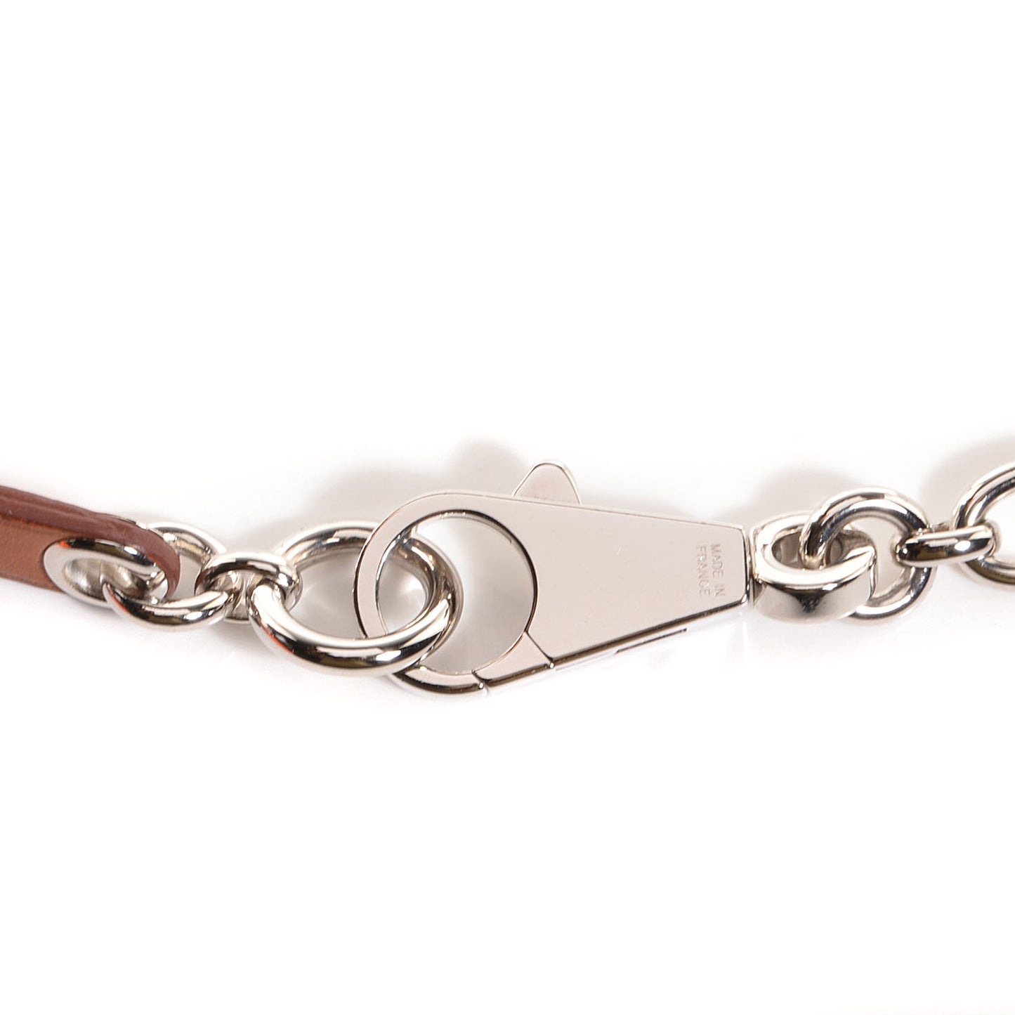 Silver Palladium Fauve Barenia Olga 5 Charms Chain Belt