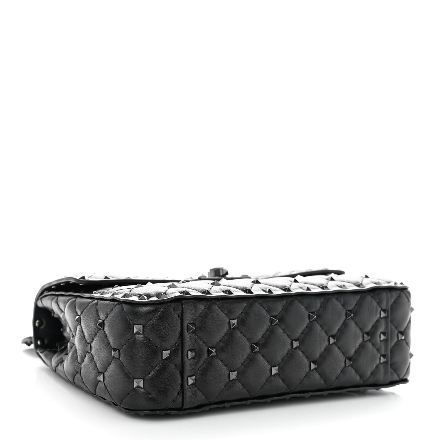 Valentino Garavani Lambskin Medium Rockstud Spike Shoulder Bag Black 4 of 9