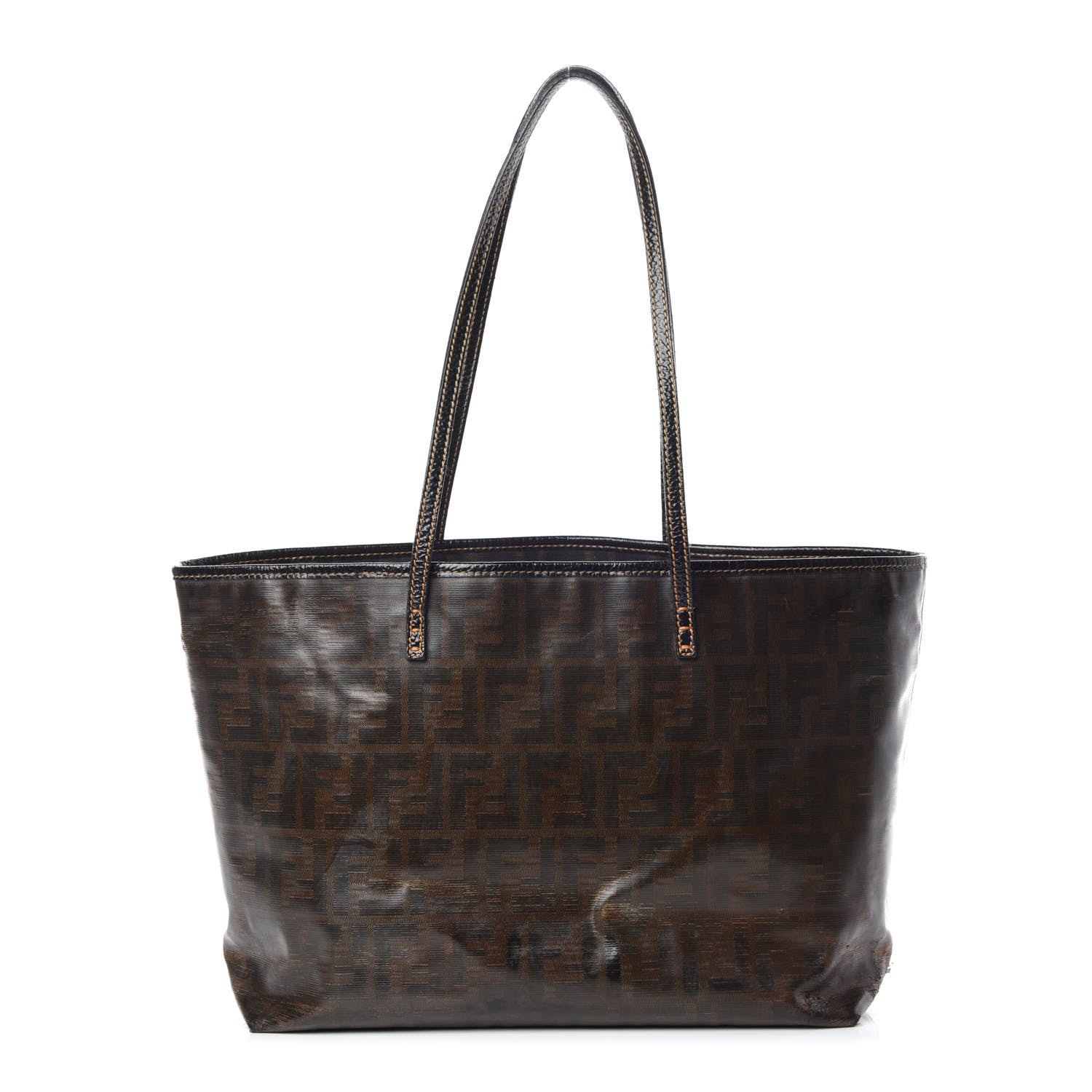Fendi Zucca Spalmati Matrioska Small Roll Tote Tobacco Black 1 of 22