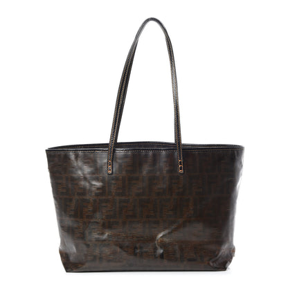 Fendi Zucca Spalmati Matrioska Small Roll Tote Tobacco Black 1 of 22