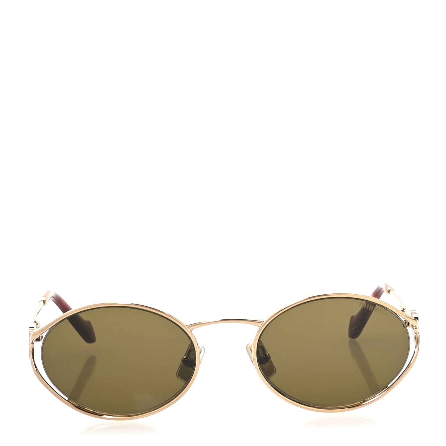 Miu Miu Metal Oval Sunglasses SMU52Y Tortoise 2 of 9