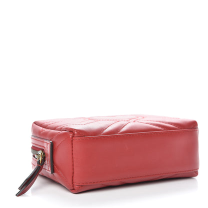 Gucci Calfskin Matelasse GG Marmont Cosmetic Case Hibiscus Red 4 of 7