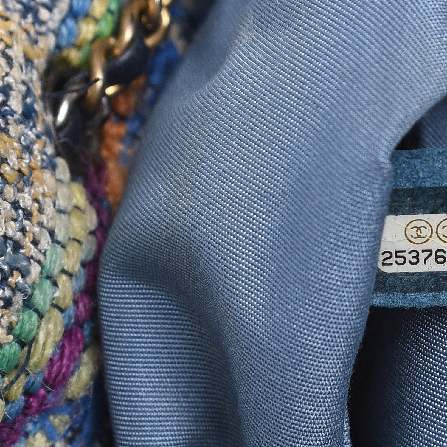 Chanel Tweed Calfskin Quilted Gabrielle Backpack Blue Gold Red White 7 of 11