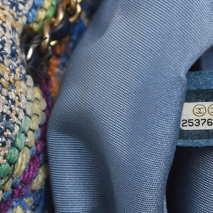 Chanel Tweed Calfskin Quilted Gabrielle Backpack Blue Gold Red White 7 of 11