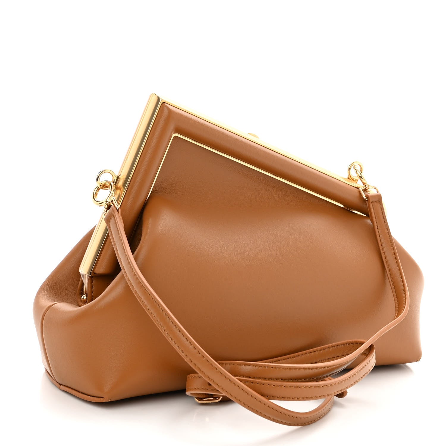 Fendi Shiny Nappa Small Fendi First Caramello 3 of 11