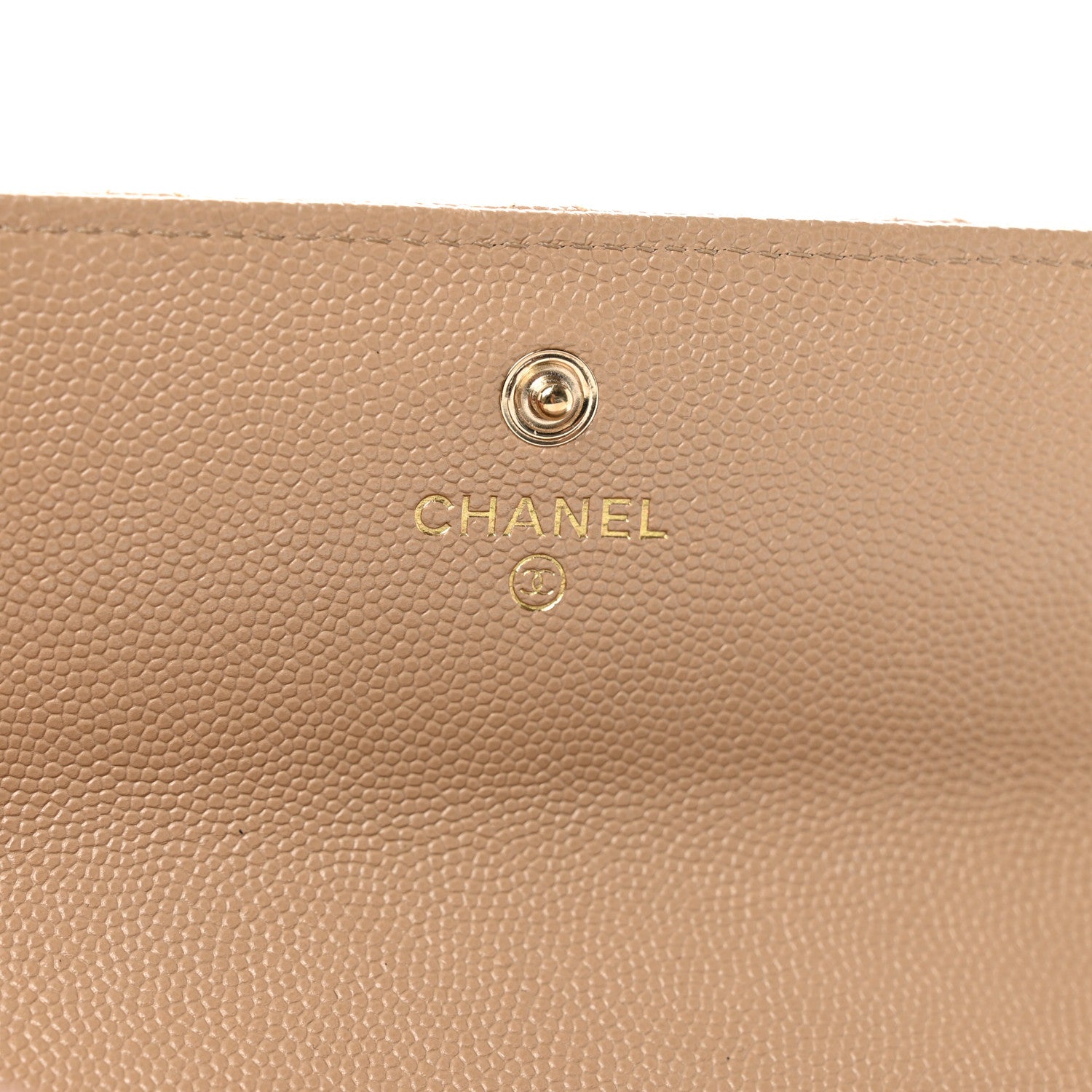 Chanel Caviar Quilted Crystal CC Large Gusset Flap Wallet Beige 9 of 9