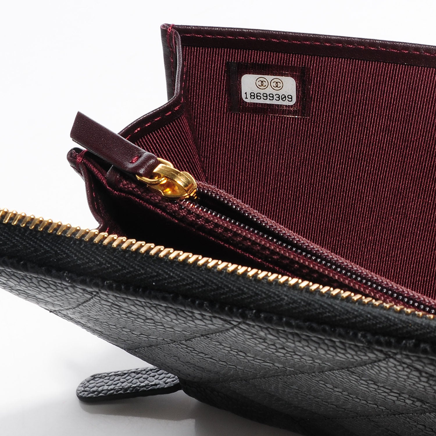 Chanel Caviar Quilted Large Zip Around Wallet Black 8 of 8