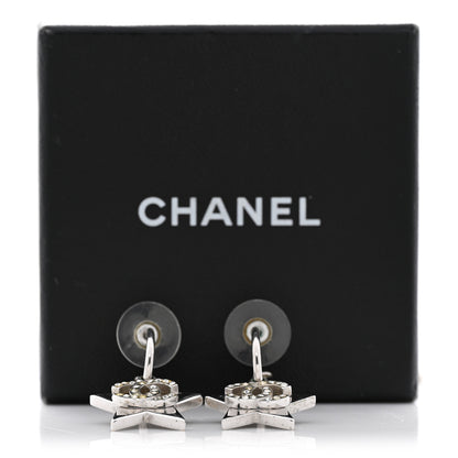 Chanel Crystal CC Star Drop Earrings Silver 6 of 6
