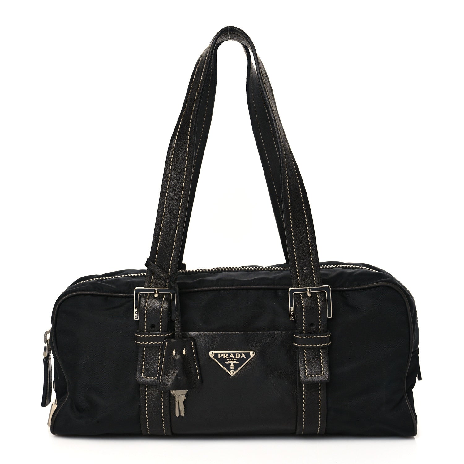 Prada Tessuto Nylon Soft Calf Tote Black 1 of 9