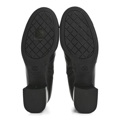 Chanel Stretch Lambskin Cap Toe CC Short Boots 39 Black 6 of 9