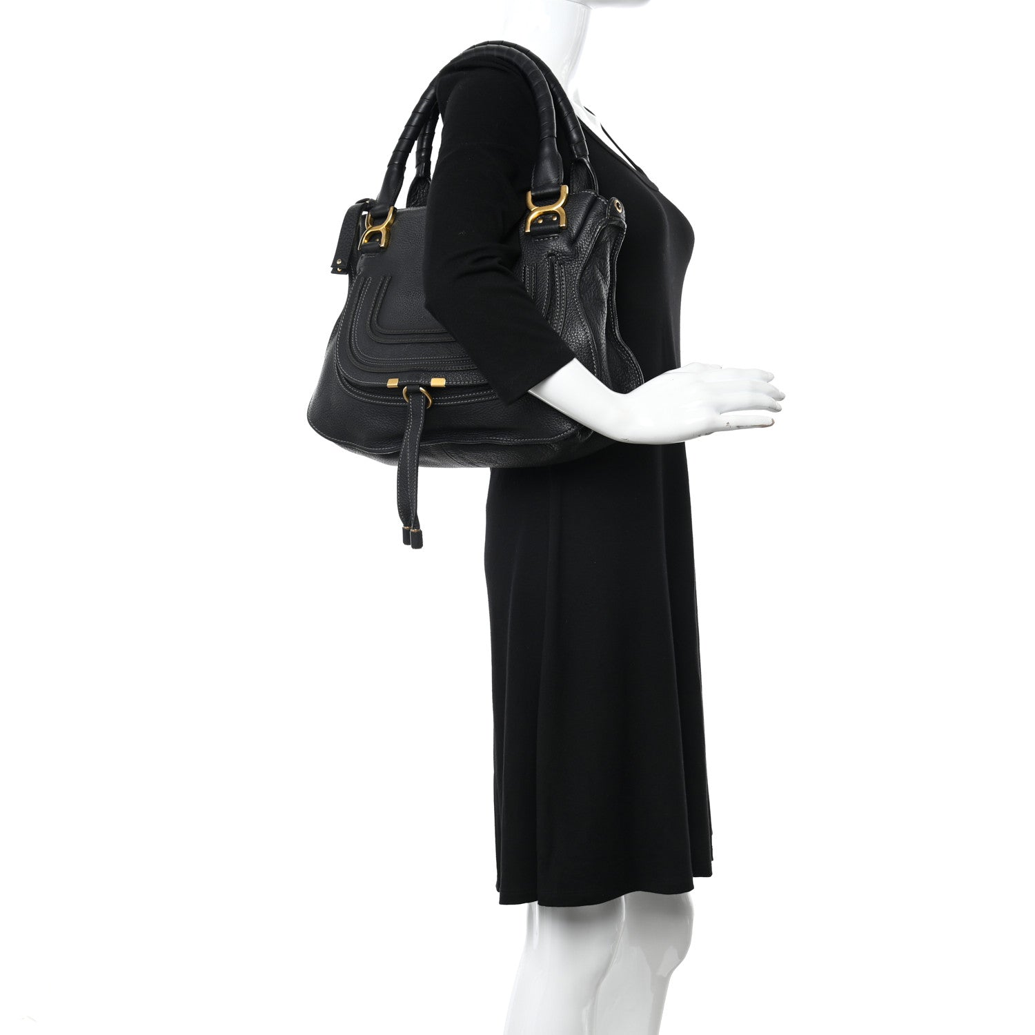Chloe Calfskin Medium Marcie Satchel Black 2 of 11