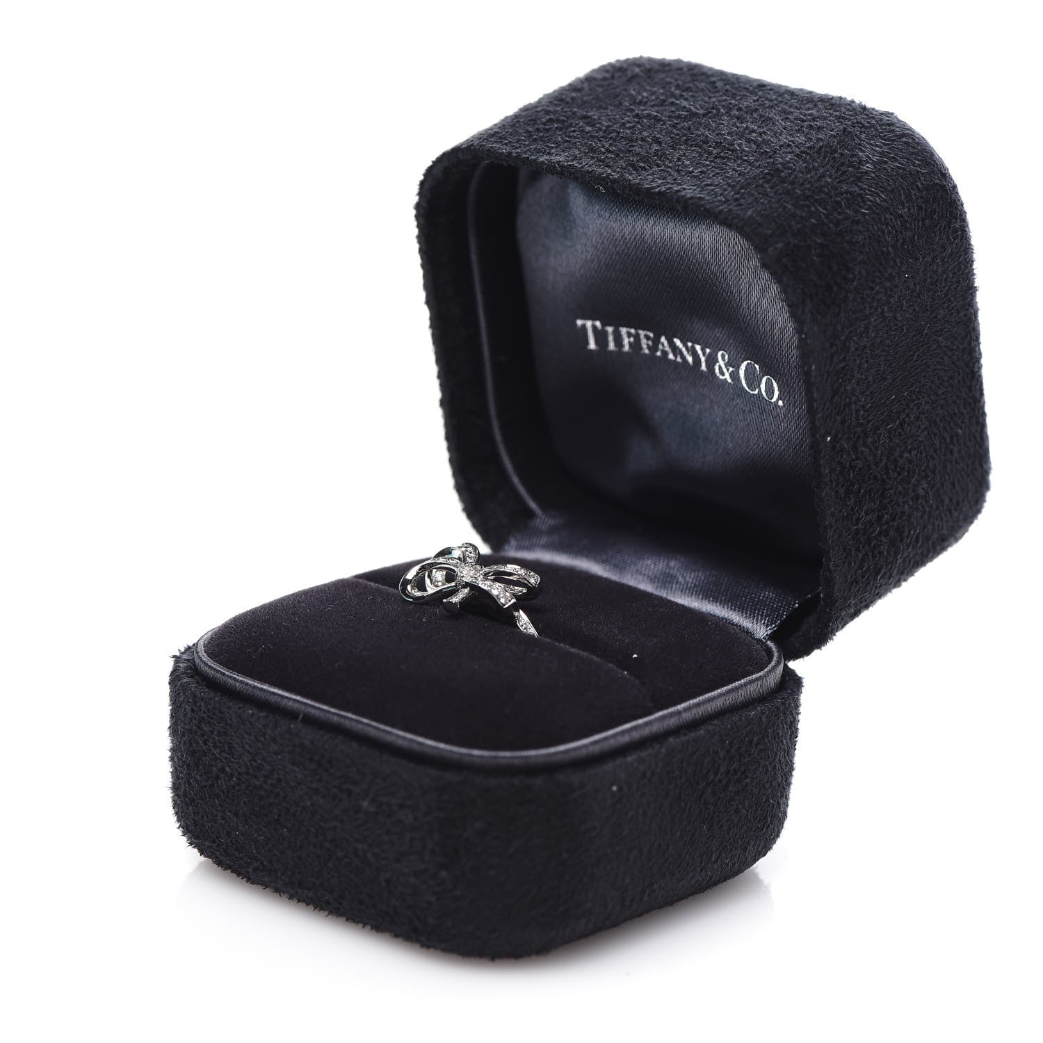 Tiffany Platinum Diamond .20ct Double Bow Ring 52 6 6 of 6