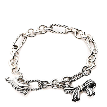 David Yurman Sterling Silver 18K Yellow Gold Bow Cable Collectibles Link Bracelet 1 of 3