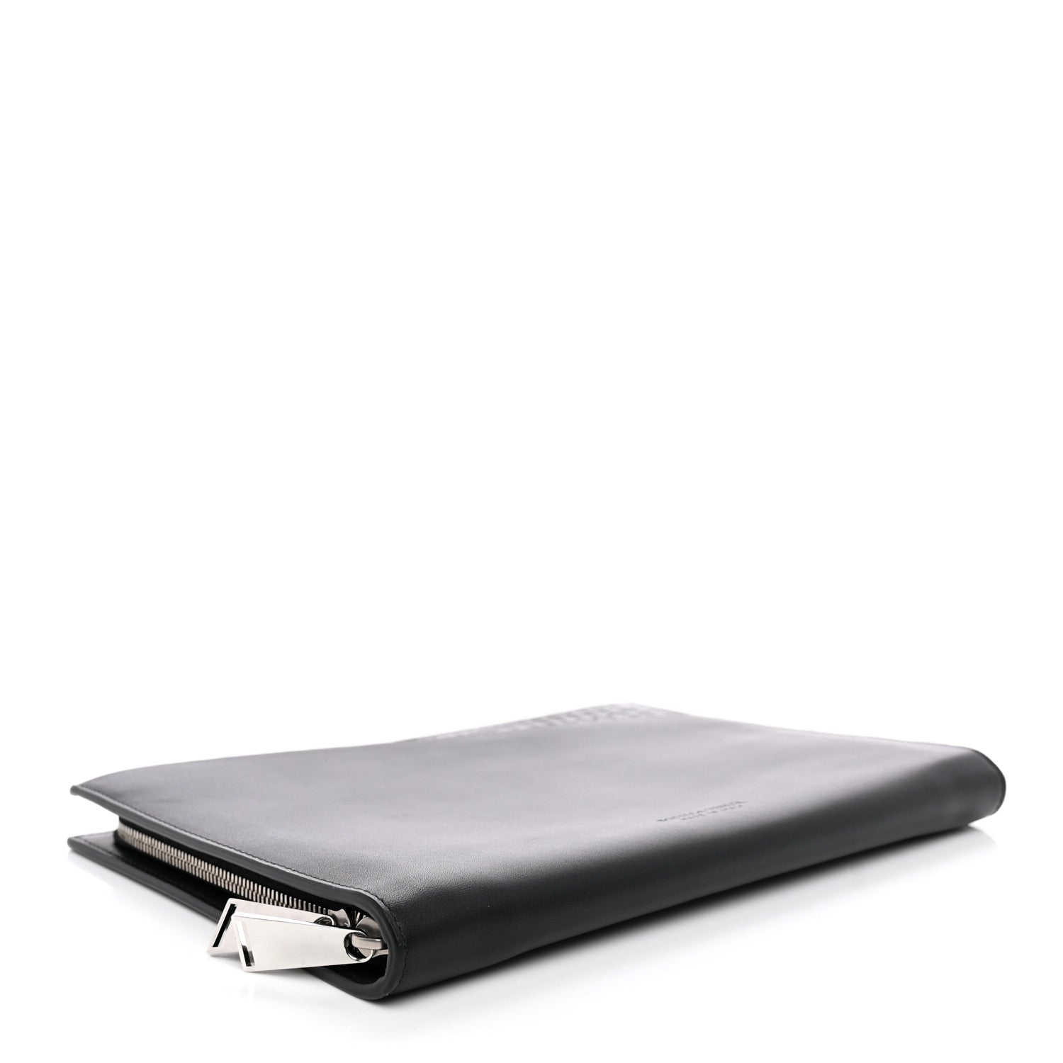 Bottega Veneta Calfskin Crocodile Embossed Document Case Black 4 of 8
