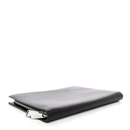 Bottega Veneta Calfskin Crocodile Embossed Document Case Black 4 of 8