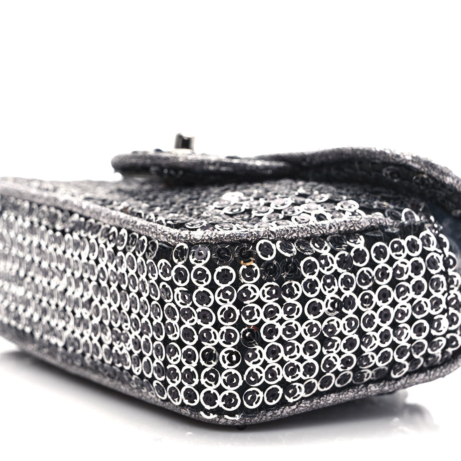 Chanel Sequin Micro Flap Dark Silver 10 of 10