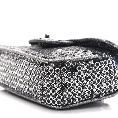 Chanel Sequin Micro Flap Dark Silver 10 of 10