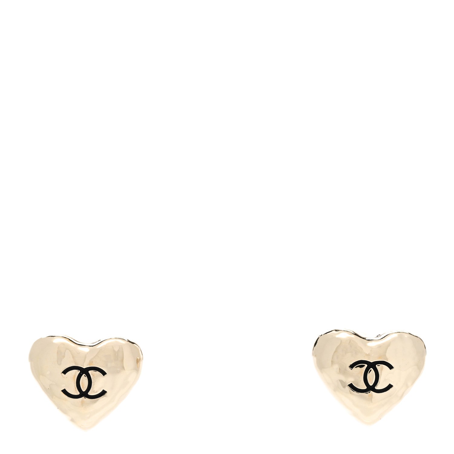 Chanel CC Heart Earrings Gold 1 of 6