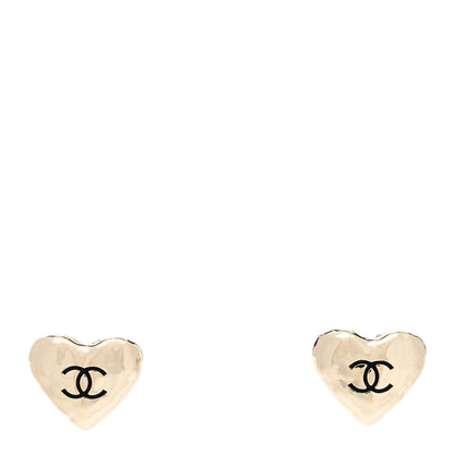 Chanel CC Heart Earrings Gold 1 of 6