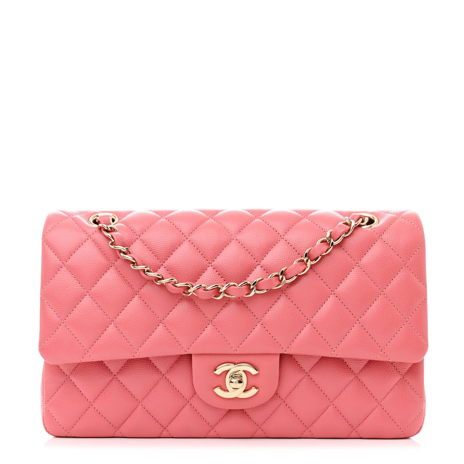 Chanel Caviar Quilted Medium Double Flap Pink 1 of 11