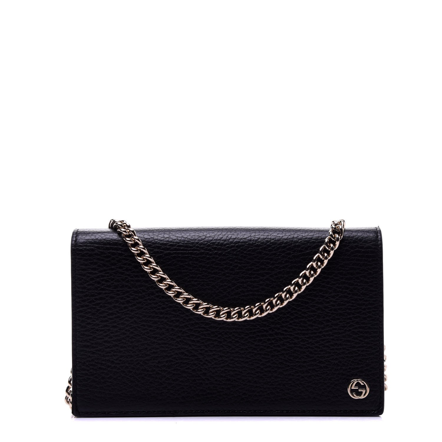 Gucci Dollar Calfskin Medium Betty Chain Wallet Black 1 of 10