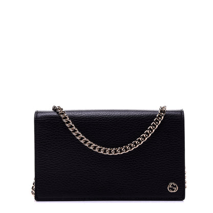 Gucci Dollar Calfskin Medium Betty Chain Wallet Black 1 of 10