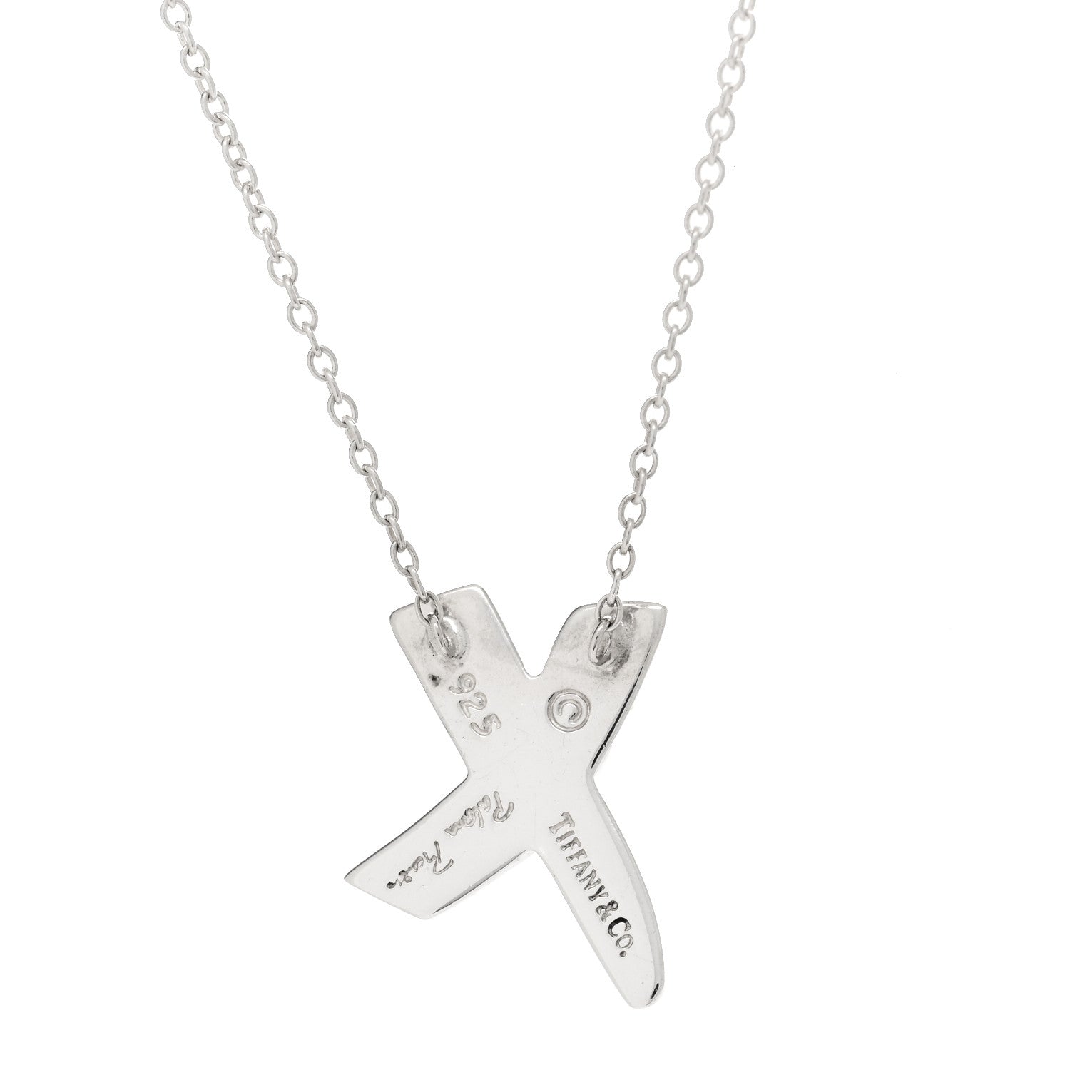Tiffany Sterling Silver Paloma Picasso Graffiti X Pendant Necklace 6 of 6