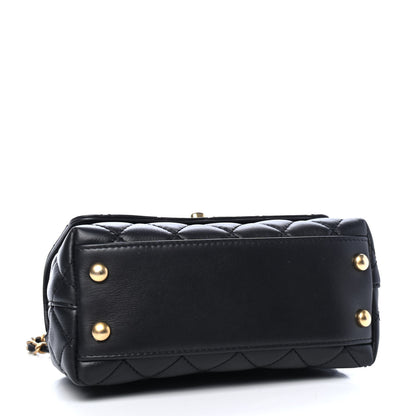 Chanel Calfskin Crystal Quilted Extra Mini Coco Handle Flap Black 3 of 4