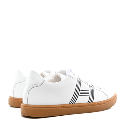 Hermes Calfskin Mens Advantage Sneakers 43 White Black 4 of 13